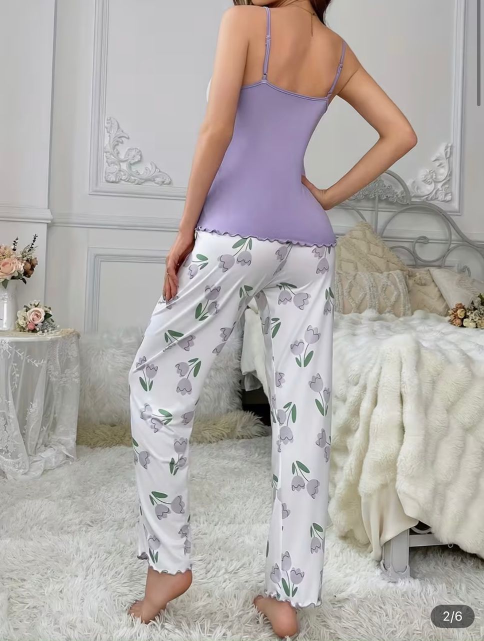 Lilac Floral Lounge set gallery image