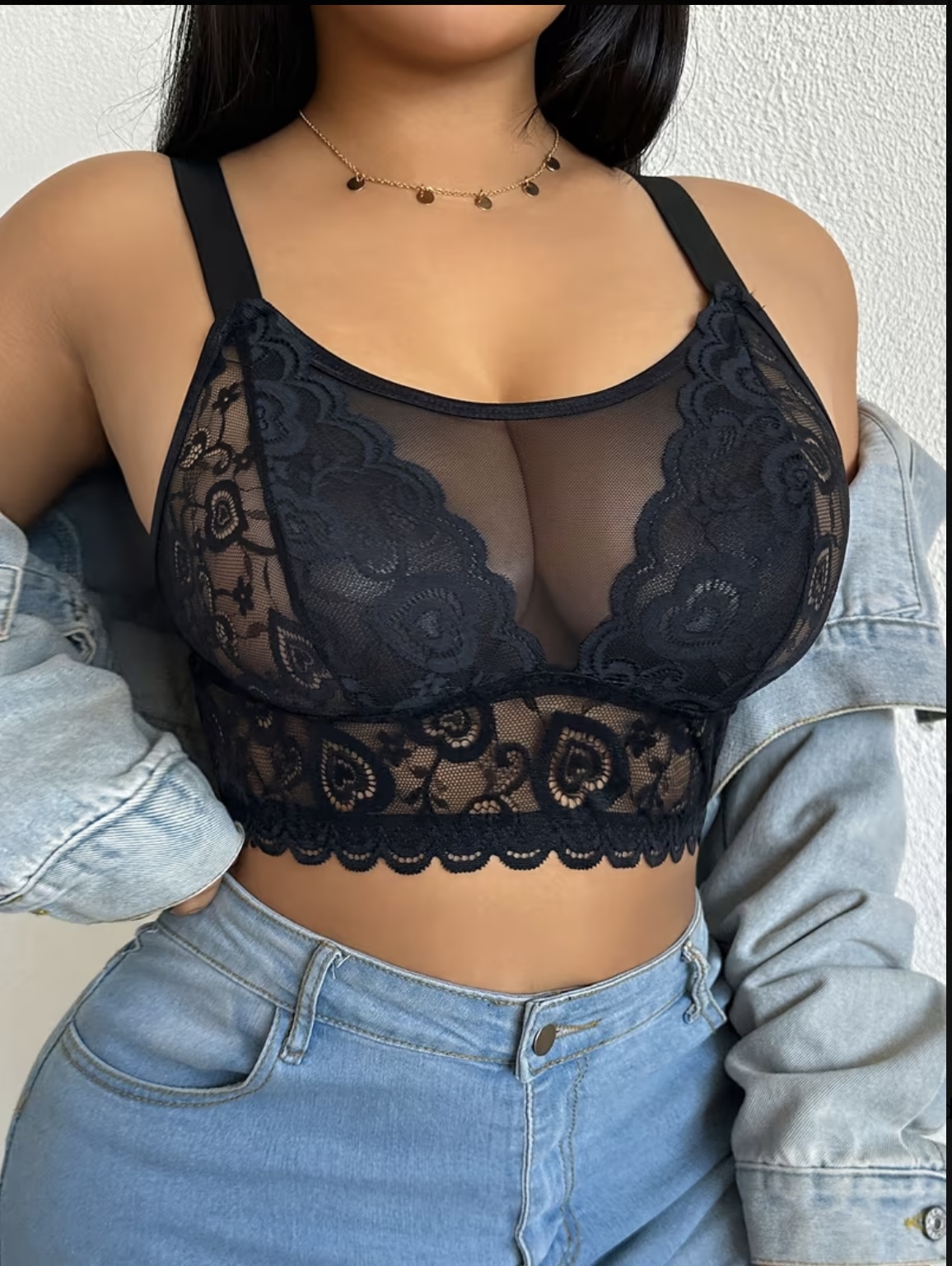 Noir mesh lace