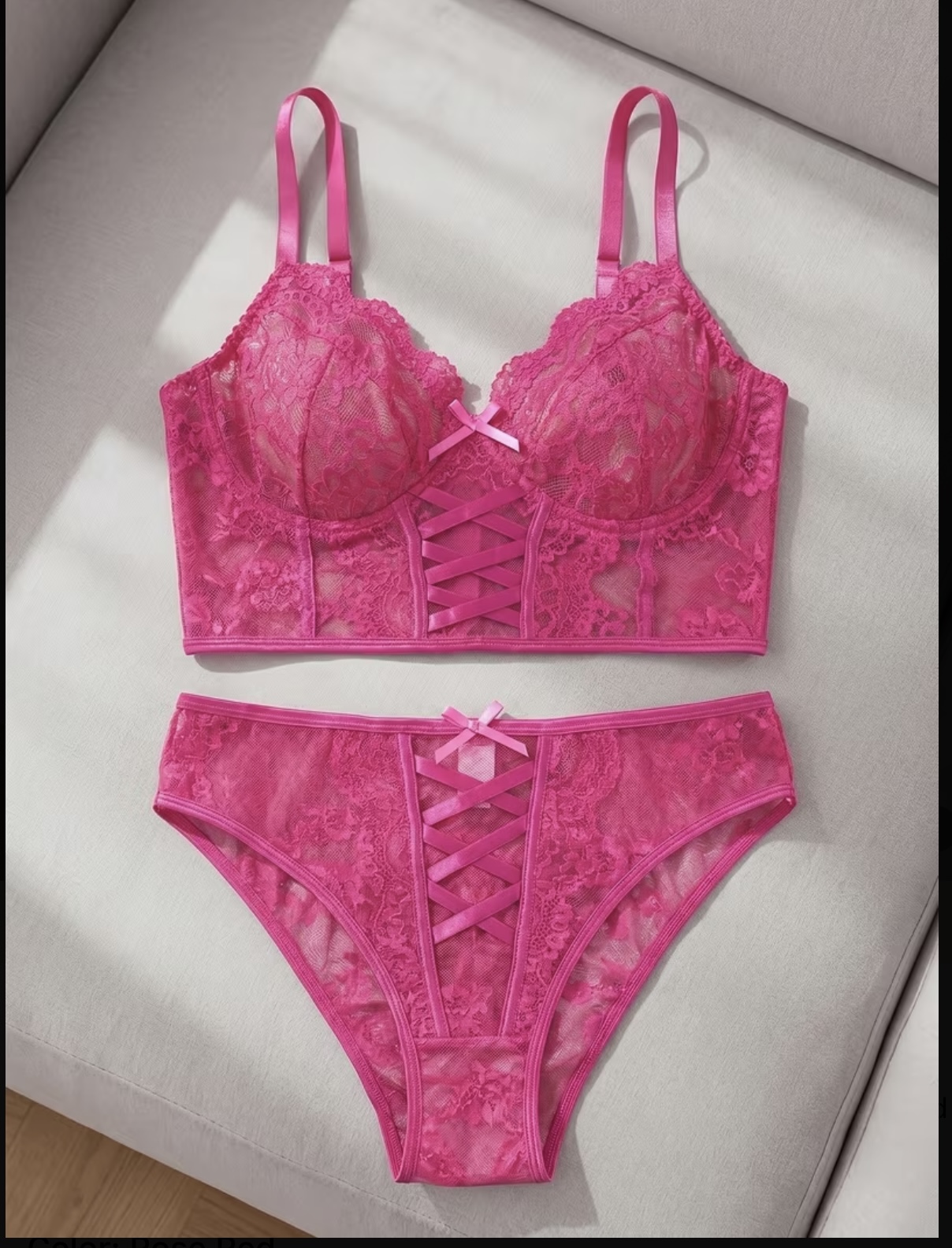 Fuchsia belle lace set gallery image