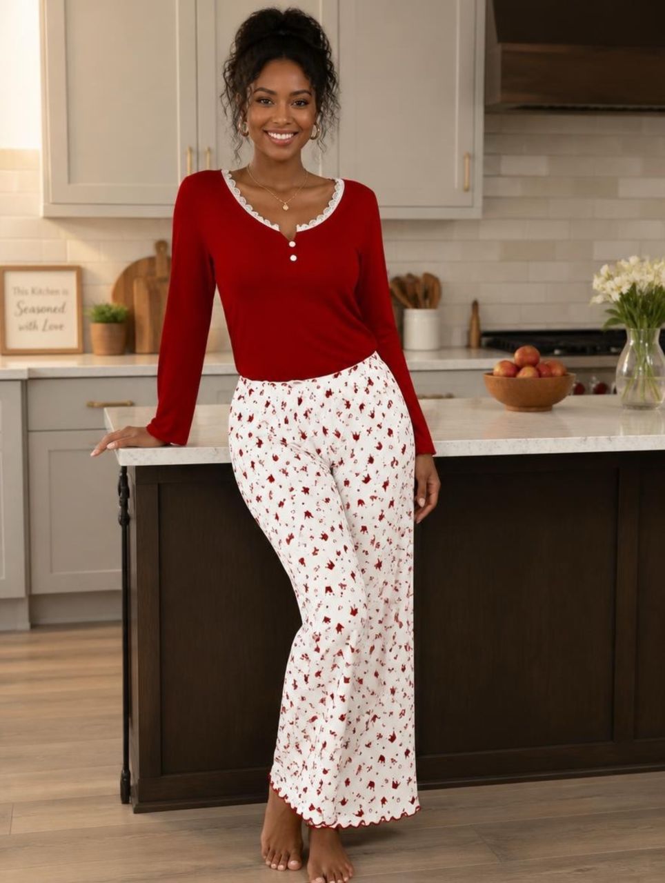 Crown Print Pyjama (RED)