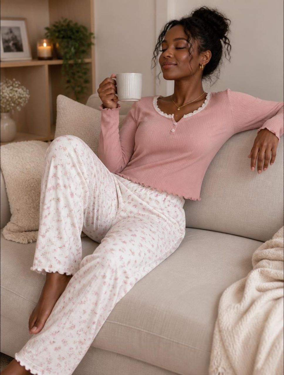 Crown Print Pyjama (BROWN)