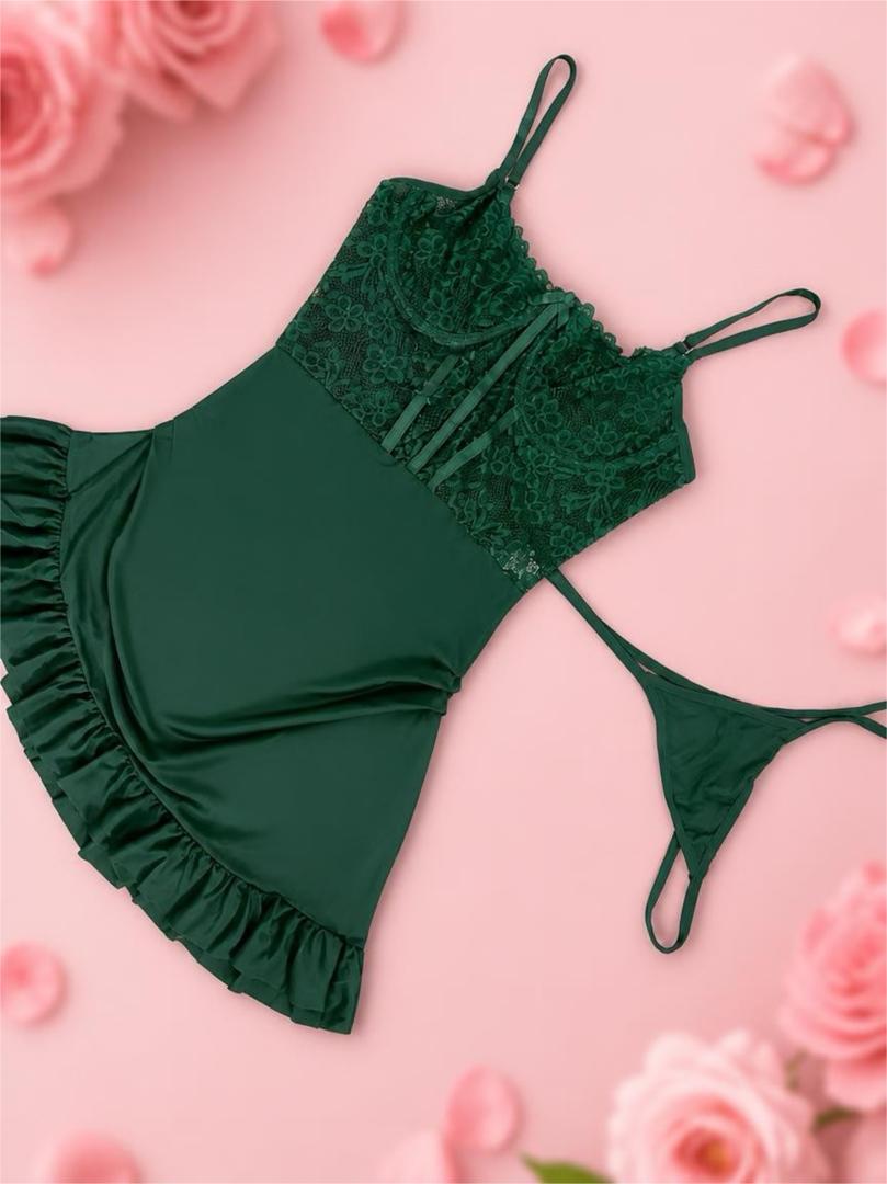 Emerald green chemise from SpiceitUp Essentials