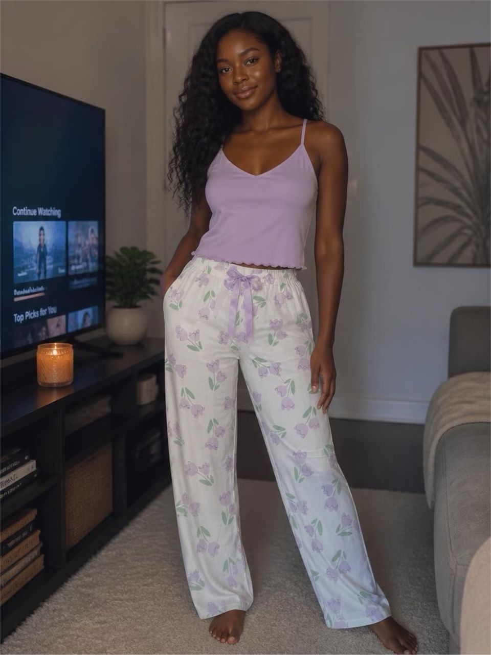 Lilac Floral Lounge set